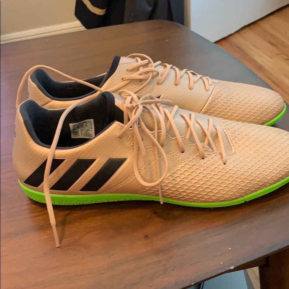 adidas Beige and Neon Green Sneakers